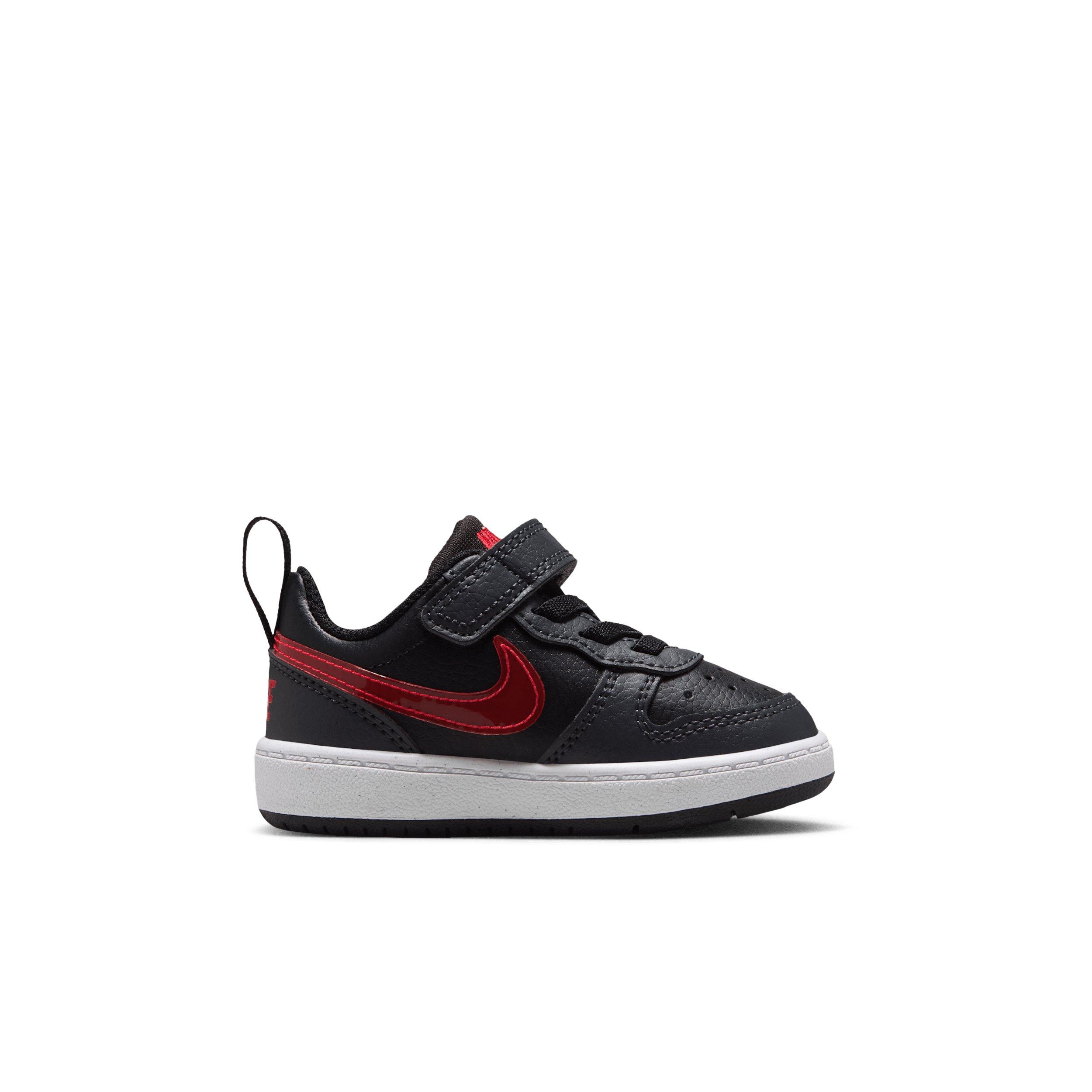 Nike Court Borough Low "Black/Anthracite/White/University Red" Infant Boys' Shoe - BLACK/ANTHRACITE/WHITE/RED